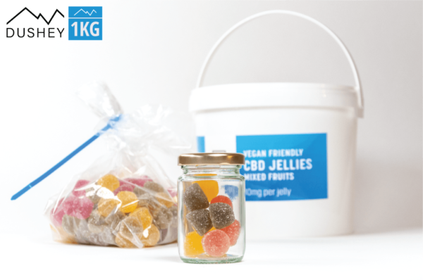 CBD Jellies WEB Dushey CBD Jellies 1KG in a jar