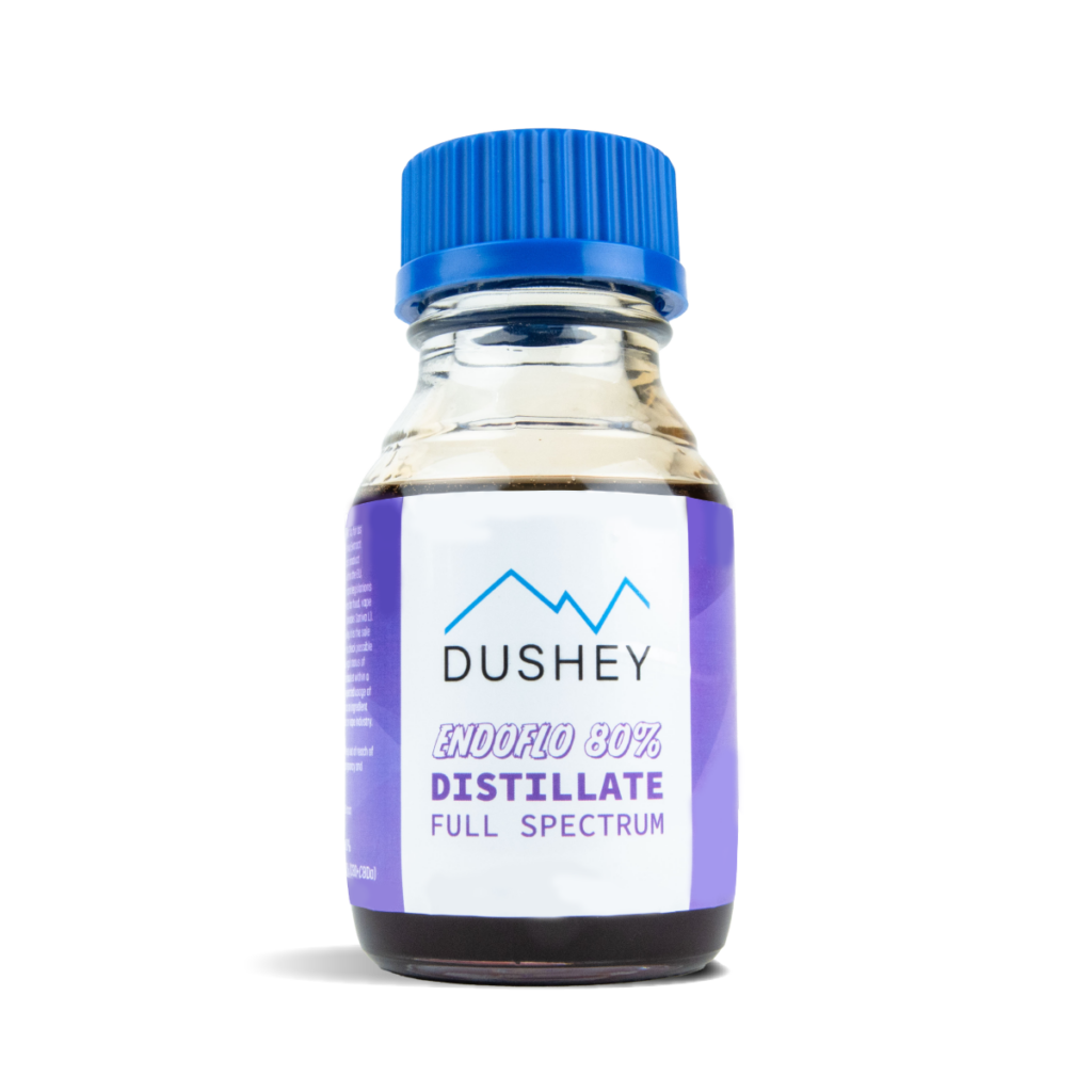 EndoFlo Full Spectrum CBD Distillate 80% - crustal resistant for vaping - in 250g jar front shot