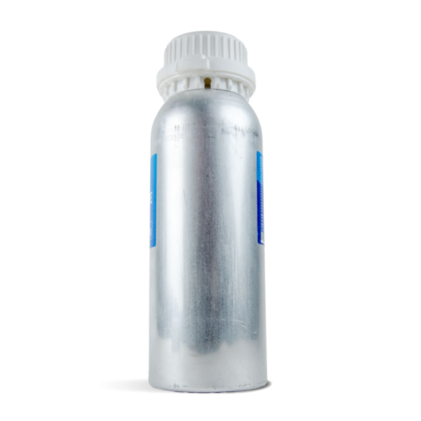 Dushey Back of Bottle Broad Spectrum CBD Distillate 80% 1KG cannister / bulk on white background